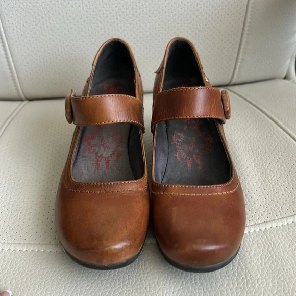 Pikolinos Mary Jane Cognac Leather Wedge Shoes Size 38 - Picture 5 of 10